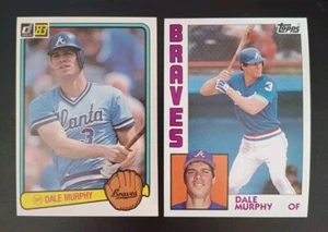 1983 Donruss #47 & 1984 Topps #150 Dale Murphy Lot - Picture 1 of 4