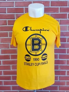 Champion Boston Bruins 1990 NHL Hockey Single Stitch Vintage T Shirt Mens Large - Picture 1 of 8
