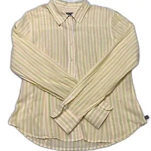 Ralph Lauren gelb gestreiftes Hemd Damen Button Down Kragen Oberteil Gr. L Karriere Arbeit - Bild 1 von 8