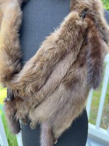 Five Real Mink Stole Wrap Boa Fashion Accessory pelts 1920-1940 Scarf Vintage