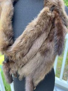 Five Real Mink Stole Wrap Boa Fashion Accessory pelts 1920-1940 Scarf Vintage - Picture 1 of 9