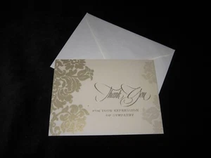 Thank You For Your Expression Of Sympathy Cards 12 Hallmark Floral Funeral New - Picture 1 of 3