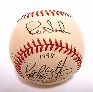 Jeff Conine Bobby Witt David Weathers 1995 Marlins Signed Autographed Baseball