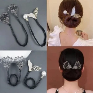 Hair Accessories Fishtail Pearl Hair Clip Hair Bun Maker Hair Twist Maker Women - Zdjęcie 1 z 26