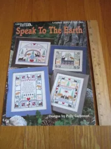Vtg Cross Stitch Pattern Deer Moose Bear Duck Fish Tree Woodland Polly Carbonari - Picture 1 of 10