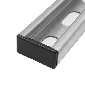 10 x Tapas de extremo de plástico estilo PVC NEGRO canal Unistrut 13/16""/7/8"" D poco profundas - Imagen 1 de 4
