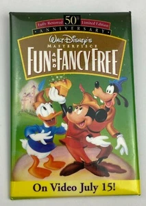 Walt Disney's Fun and Fancy Free Video Release Pin/Button - Vintage/New - 3 x 2" - Picture 1 of 3
