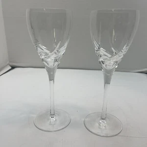 Lenox Crystal Sea Swirl 7 7/8" Wine Goblets Glass Set of 2 - Picture 1 of 11