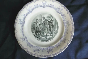 ANCIENNE ASSIETTE PARLANTE SUR JEANNE D'ARC - N° 6 sur 12 - H B & Cie CHOISY - Picture 1 of 5