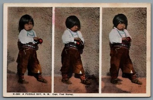 Postcard Isleta NM c1910s Fred Harvey A Pueblo Boy Indian In Native Costume - Picture 1 of 2