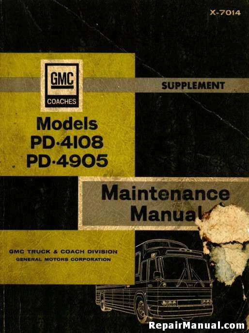 GMC Coach Bus Model PD-4108 PD-4905 Supplemental Manual