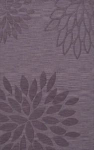 Purple Transitional Hand Hooked Leaves Petals Outline Area Rug Floral DV17 - Picture 1 of 35