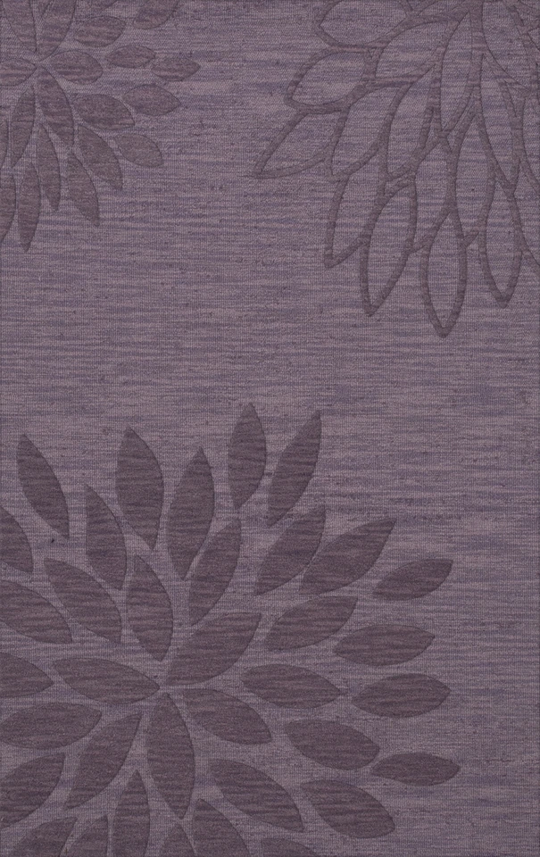 Purple Transitional Hand Hooked Leaves Petals Outline Area Rug Floral DV17 - Image 1 of 2