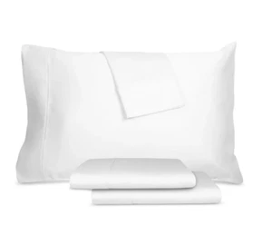 Set lenzuola queen 6 pezzi High IQ Cool Comfort 800 TC tessuto raso bianco massello - Foto 1 di 4