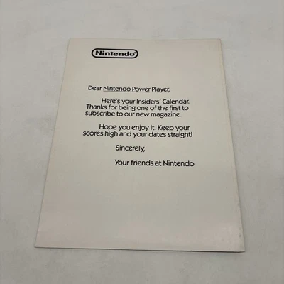 Nintendo Power Player Magazine Subscriber Insider's Promo 1988/1989 Calendar! Foto 1 de 4