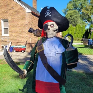 Gemmy Lifesize Pirate Skeleton 6ft Halloween Animatronic Prop Spooky Village HTF - Picture 1 of 6