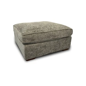 Furniture Village 'Emilia' Large Footstool Grey Chenille Fabric Stool RRP £500 - Picture 1 of 8