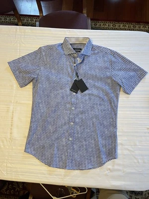 Bugatchi Men’s Button Down Shirt, Shaped Fit, Classic Blue M NWT - Image 1 of 4