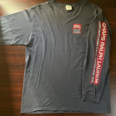 Винтажная футболка Chaps Ralph Lauren с длинным рукавом с надписью размер XL - Изображение 1 из 4