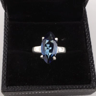 London Blue Topaz Gemstone 925 Sterling Silver Handmade Jewelry Ring Gift - Image 1 of 2