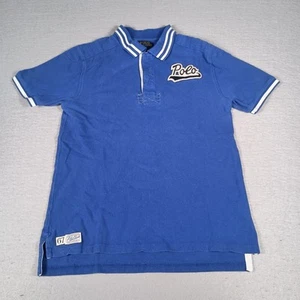Polo Ralph Lauren Boy's Sz 14-16 Blue Embroidered Rugby 67 Polo Preppy Classic  - Picture 1 of 7