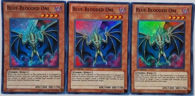 Yugioh 3x Blue-Blooded Oni GENF-EN034 Super Rare 1st Edition Near Mint Playset - Image 1 of 4