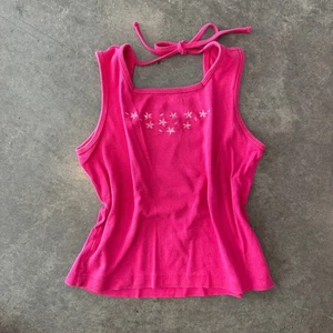 Vintage Y2K Limited Too Magenta Pink Floral Mcbling Tie Back Summer Tank Top YL - Picture 1 of 5