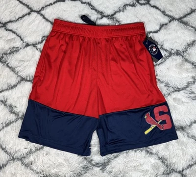Pantalones Cortos de Entrenamiento MAJESTIC St Louis Cardinals MLB Azul Marino Rojo Para Hombre Talla L *NUEVOS* Foto 1 de 4