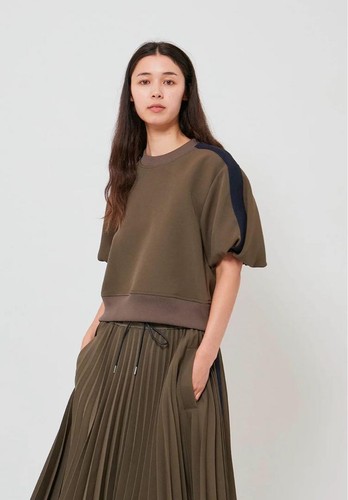 Sacai Maglia Tecnica Pullover Manica Corta Maglia Giacca