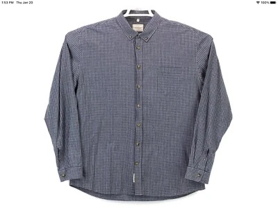 Camisa Frank & Oak Hombre Abotonada Cuello LS Talla 2XL Azul Gris Cuadros XXL Usada en Excelente Condición Foto 1 de 4
