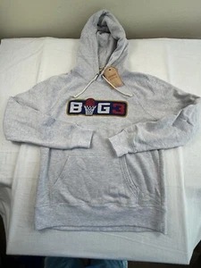 Men's Homage Gray BIG3 Raglan Tri-Blend Pullover Hoodie Men’s Size Small New - Picture 1 of 9
