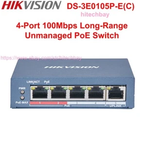 Hikvision DS-3E0105P-E 4-ports 100Mbps Unmanaged PoE Switch for Wired IP Camera - Picture 1 of 5