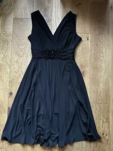 Ronni Nicole Black Stretch Fit & Flare Knee Length Party Dress Size 10 New - Picture 1 of 11