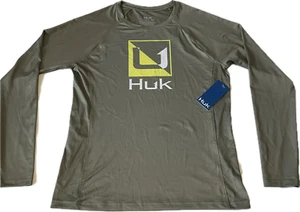Huk Fishing Long Sleeve Reflections Pursuit T Shirt Womens Size M Grey - Picture 1 of 12