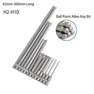 Ball Point Hex Head Screw Driver Bit Set 2-10mm Allen Key Impact Power Drill 1/4 - Image 1 of 4