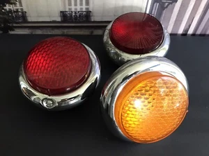 LOT VTG. HELLA RED YELLOW OLD-TIMER FOG LIGHTS GERMANY MERCEDES BENZ HANOMAG BMW - Bild 1 von 24