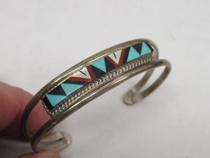 Vintage Zuni Nativi Americani Argento Sterling R.L. Yuselew Turchese + - Foto 1 di 6