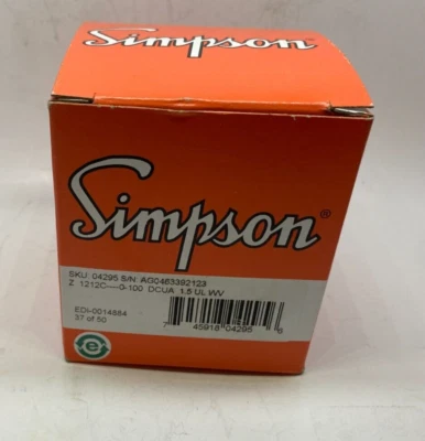 SIMPSON 04295 1.5" Analog DC Current Panel Meter (0 - 100V) - Prepaid Shipping - Image 1 of 4