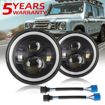 2x7 inch LED round headlight high and low beam 6000k for 2008-2016 jeep patriot Foto 1 de 4