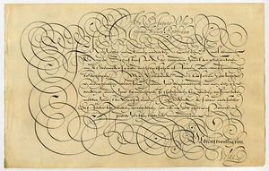 Master Print-JACQUES OLIS-CALLIGRAPHY-SONNET-DUTCH-Frisius-Van de Velde I-1605 - Picture 1 of 1