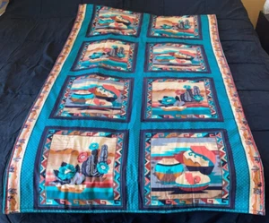 Aztec Southwestern Quilt Handmade Throw Lap Blanket Wall Hanging Cotton 67"x40" - Picture 1 of 5