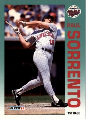 1992 Fleer MLB Paul Sorrento #218 - Image 1 of 2