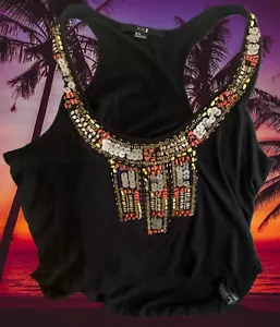 Gebrauchtes ärmelloses Damentop Forever 21 XXI verziert Größe M modisch - Bild 1 von 11