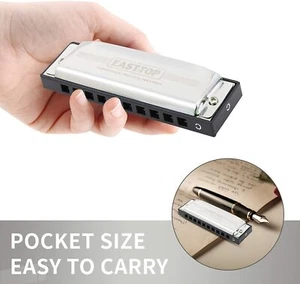 Easttop Harmonica Key of C Upgraded Blues Diatonic Harmonica 10Holes Mouth Organ - Picture 1 of 7