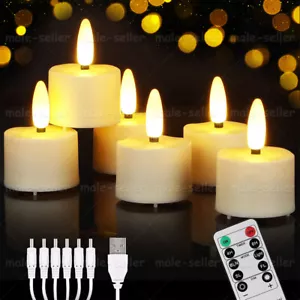 6pcs Flameless Rechargeable LED Candles Tea Light with Remote Battery Operated - Picture 1 of 23