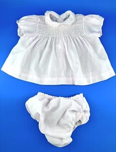Vintage Baby Dress & Bloomers Blush Pink 1980s Fits 9 - 12 Mos or 20” Baby Doll - Picture 1 of 5
