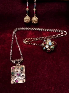 Mis-Matching SET Necklace Ring Earrings Bespoke Selection EXOTIC COSTUME Jewelry - Picture 1 of 10