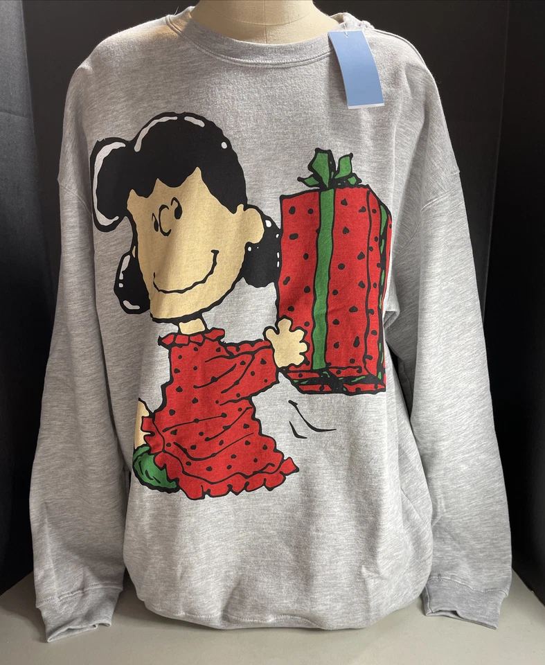 Peanuts Charlie Brown Lucy Christmas Holiday Women’s Small Crewneck Sweatshirt