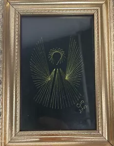 Angel String Art Framed Picture Holiday Protection Heavenly Holy - Picture 1 of 5