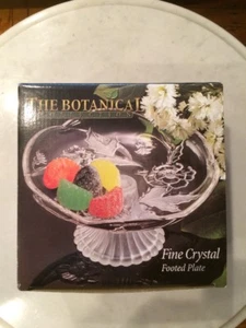 The Botanical Collection Fine Crystal Footed Plate Brand New! - Picture 1 of 4